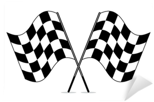 Vector Black And White Crossed Racing Checkered Flags - Crossed Checkered Flags (400x400)