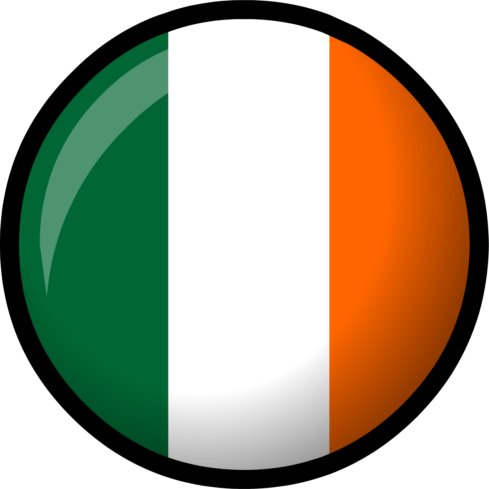 Irish Flag Clip Art - Ireland Flag Circle Png (1669x1672)