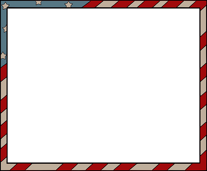 Border Page Flags American Stars Frame Dec - American Flag Border Clip Art (412x340)