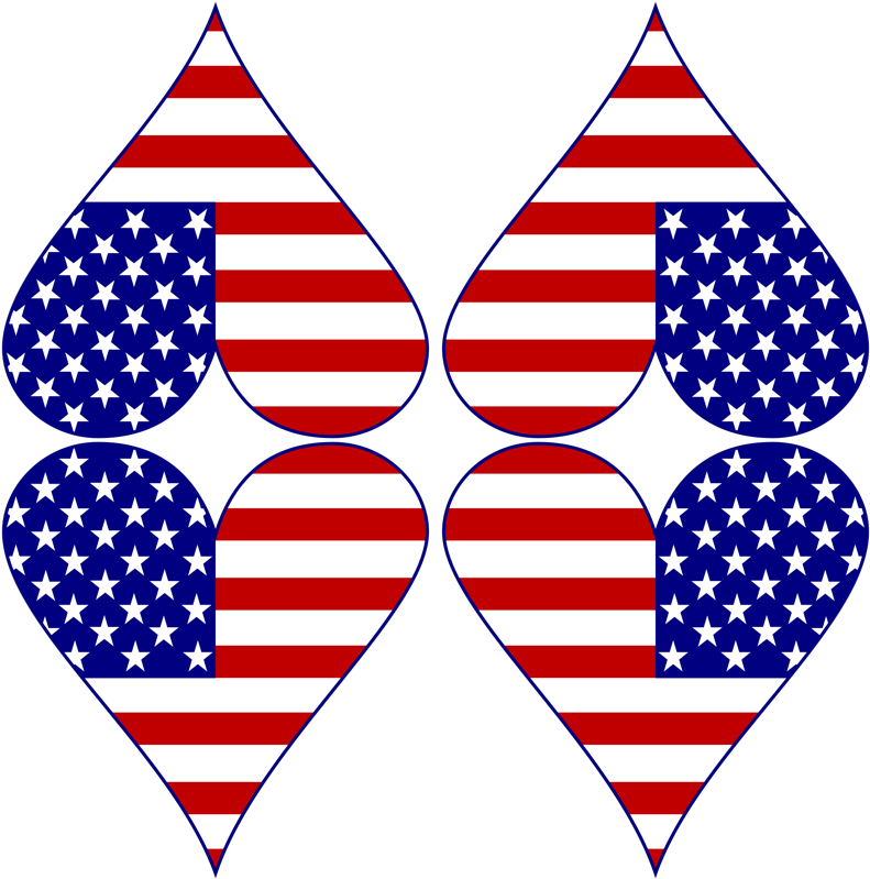Usa Flag Heart Funky Blue With Border Wallpaper - Scooby Doo Fazendo Minha Festa (800x800)