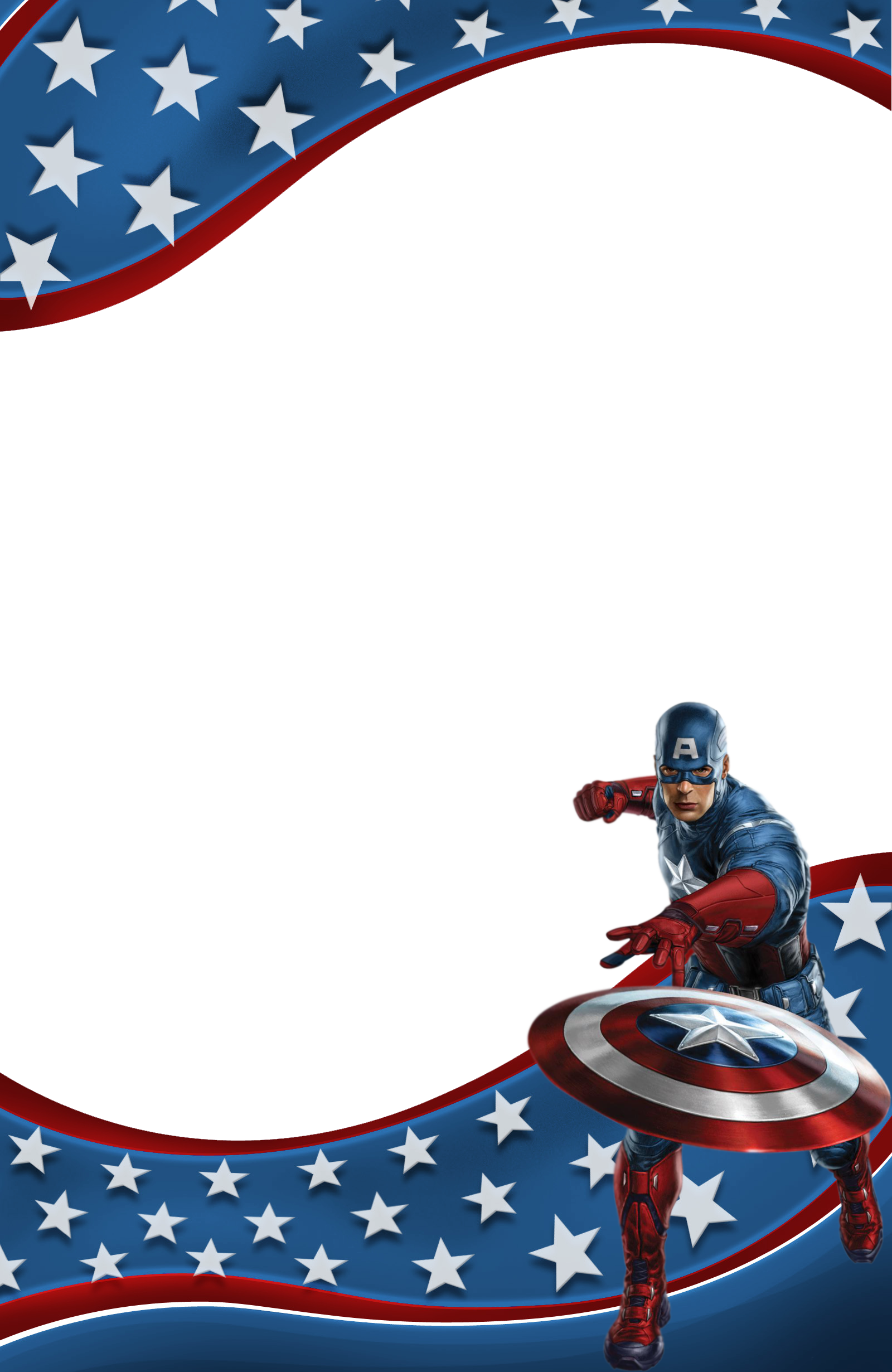 Transparent Kids Frame With Captain America - Marcos De Capitan America (1600x2461)