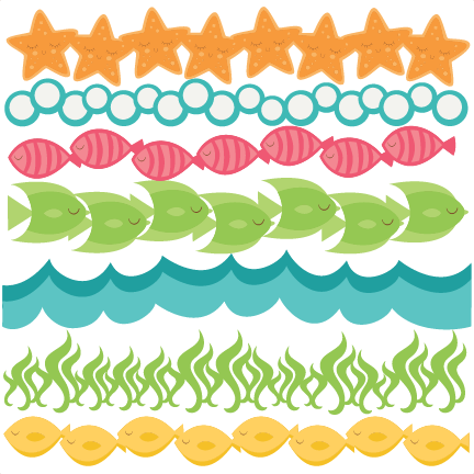 Underwater Borders Svg Scrapbook Cut File Cute Clipart - Underwater Borders Svg Scrapbook Cut File Cute Clipart (432x432)