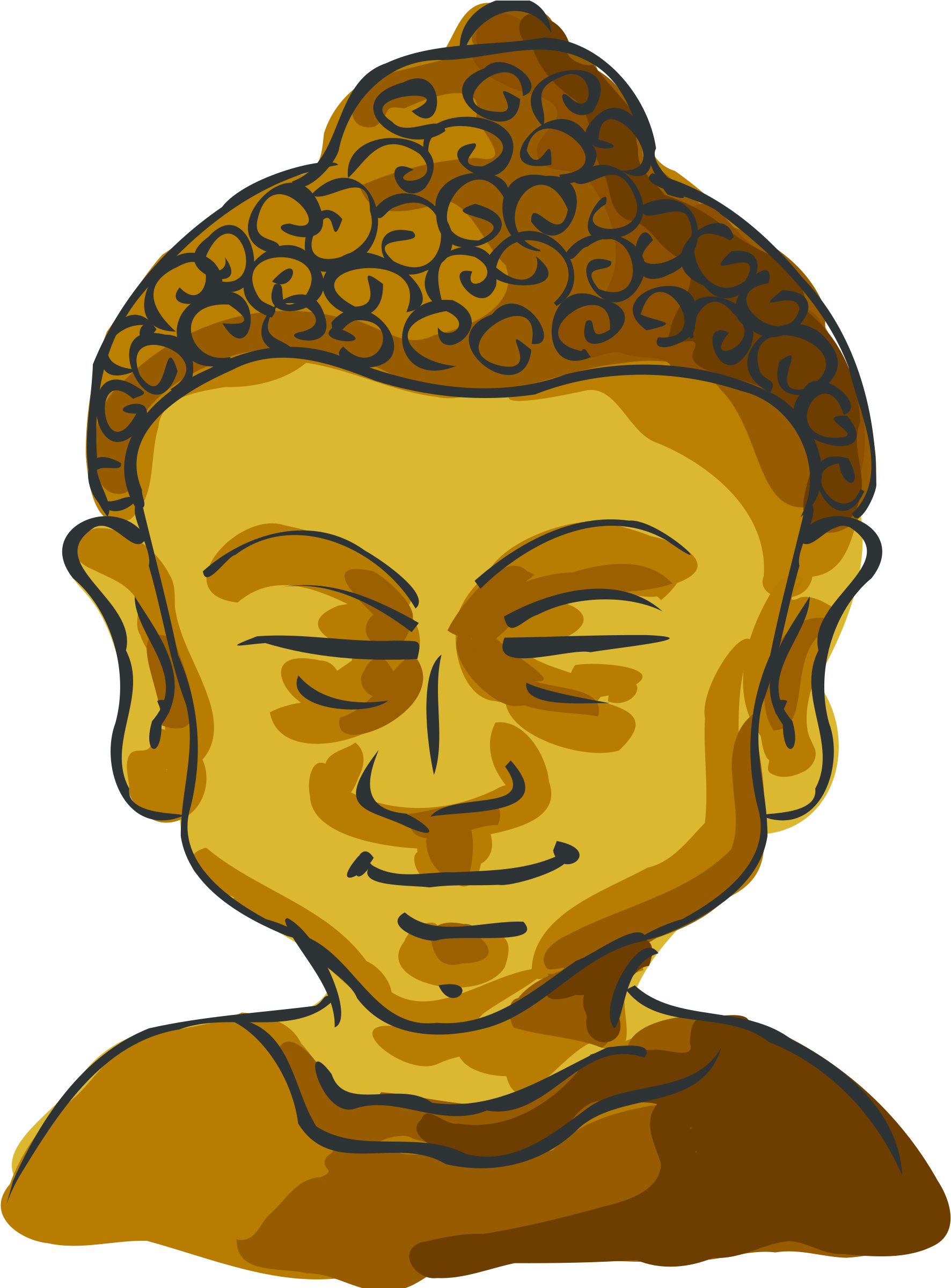Peaceful Face Clip Art Download - Buddhism Clipart (1782x2400)