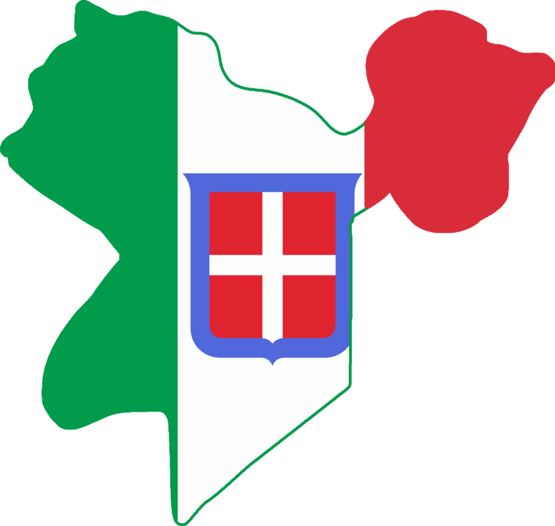 Flag Map Of Italian Libya - Kingdom Of Italy Flag (810x768)
