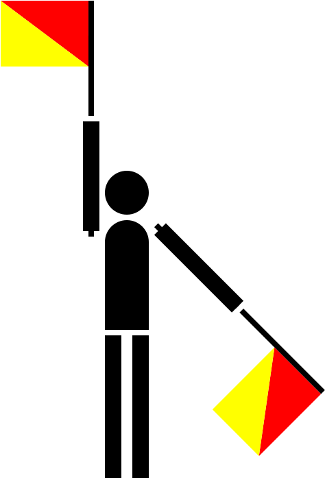 Free Semaphore Victor - Semaphore Flag V (800x728)