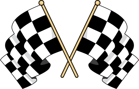 Crossed Checkered Flags Waving In The Wind - Illustration (550x354)