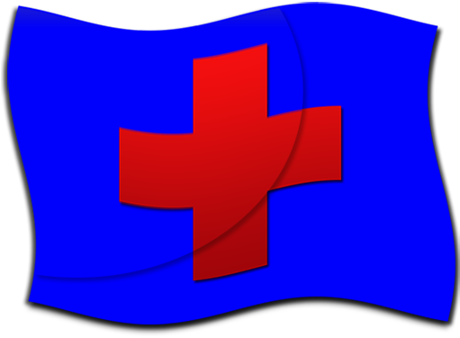 Red White Blue Flag With Cross Clipart - Blue Flag Red Cross (512x512)