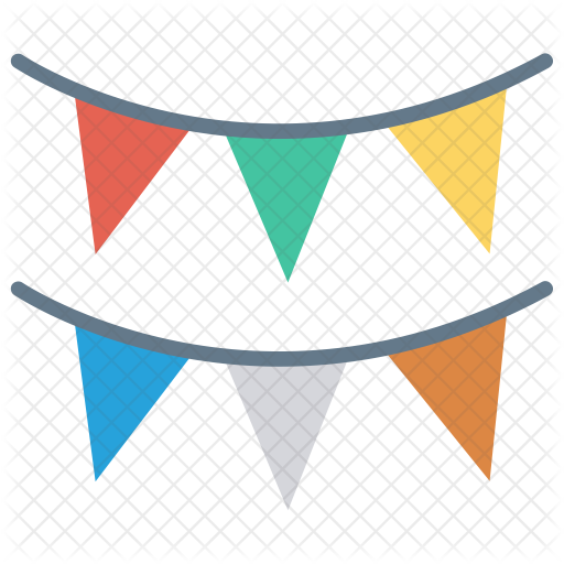Bunting Flags Icon - Party (512x512)