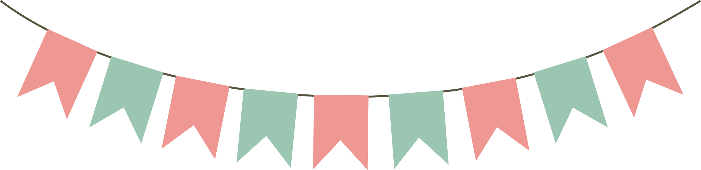 Bunting Banner Party Clip Art - Bunting Vector (2404x585)