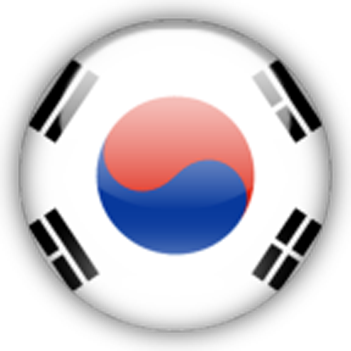 Crystal Glossy Graphic Flag Wallpaper Of South Korea - Korean Flag Circle (1200x1200)