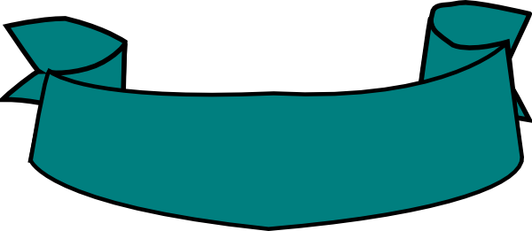 Teal Banner Curved Clip Art At Clker - Banner Clip Art (600x261)