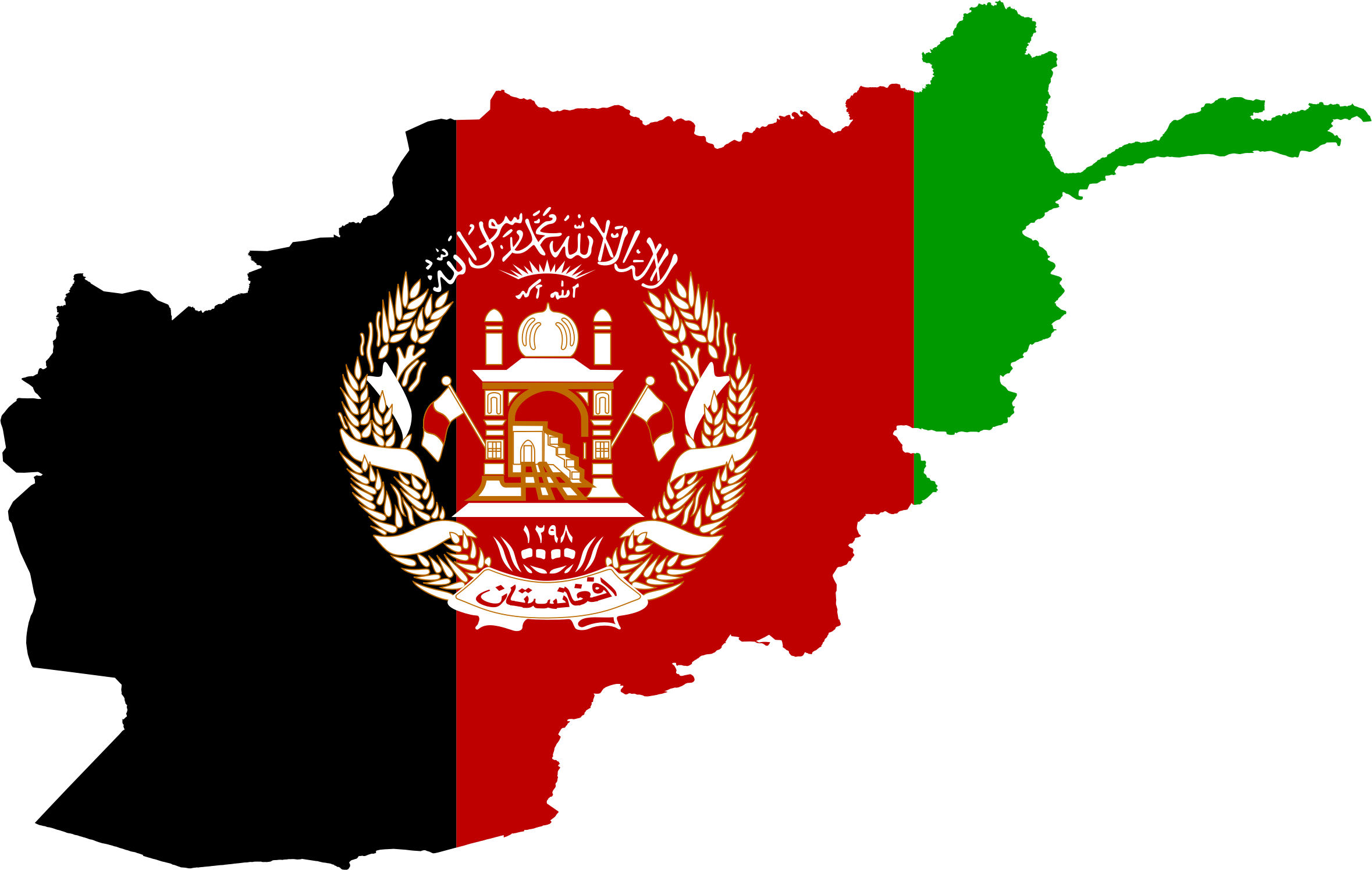 Flag Map - Afghanistan Flag Map World (2358x1496)