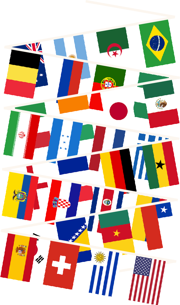 World Multi Nation Bunting - Bandeira Do Brasil (600x1019)