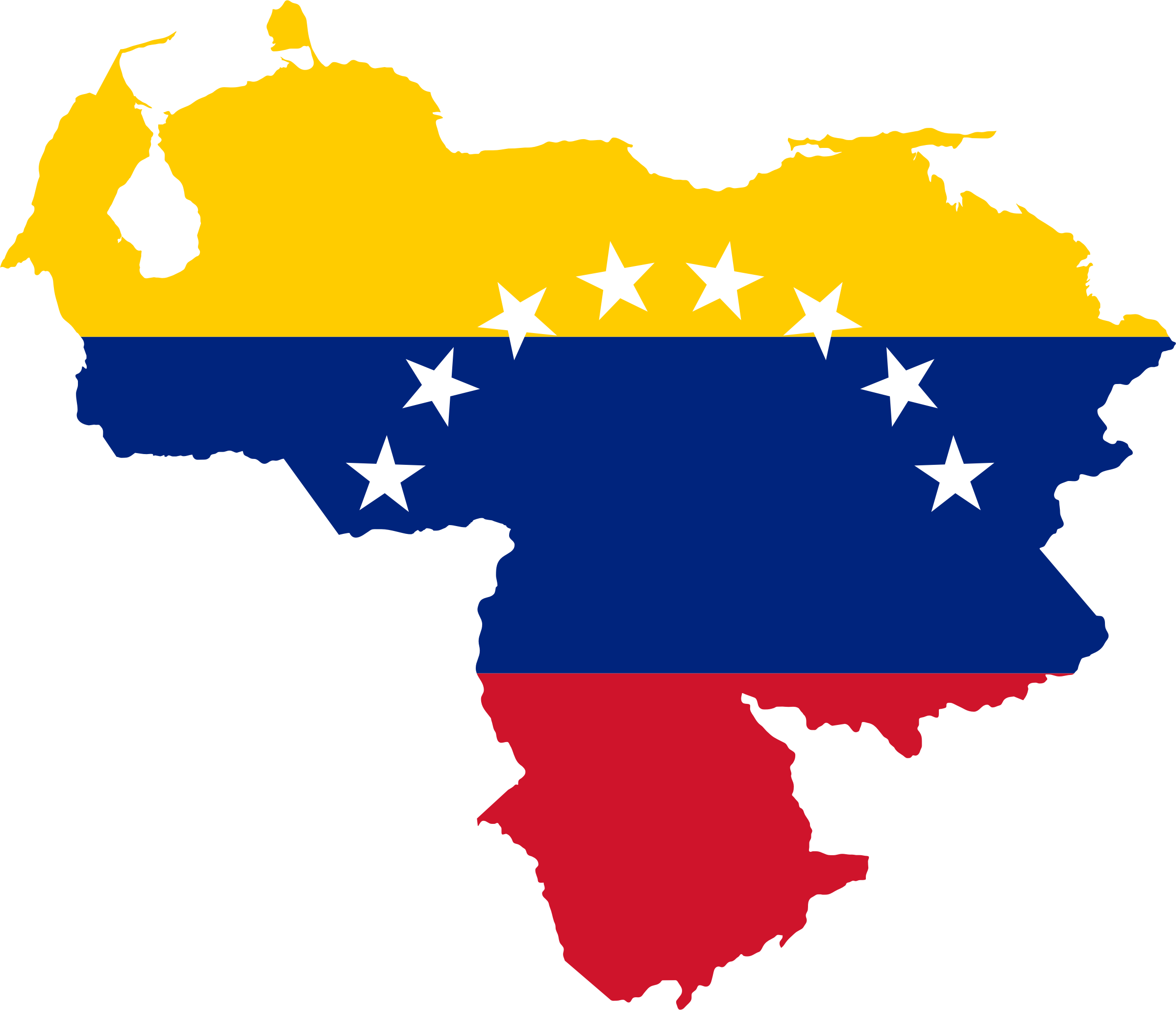 A Crippled Nation - Venezuela Flag Map (2400x2062)