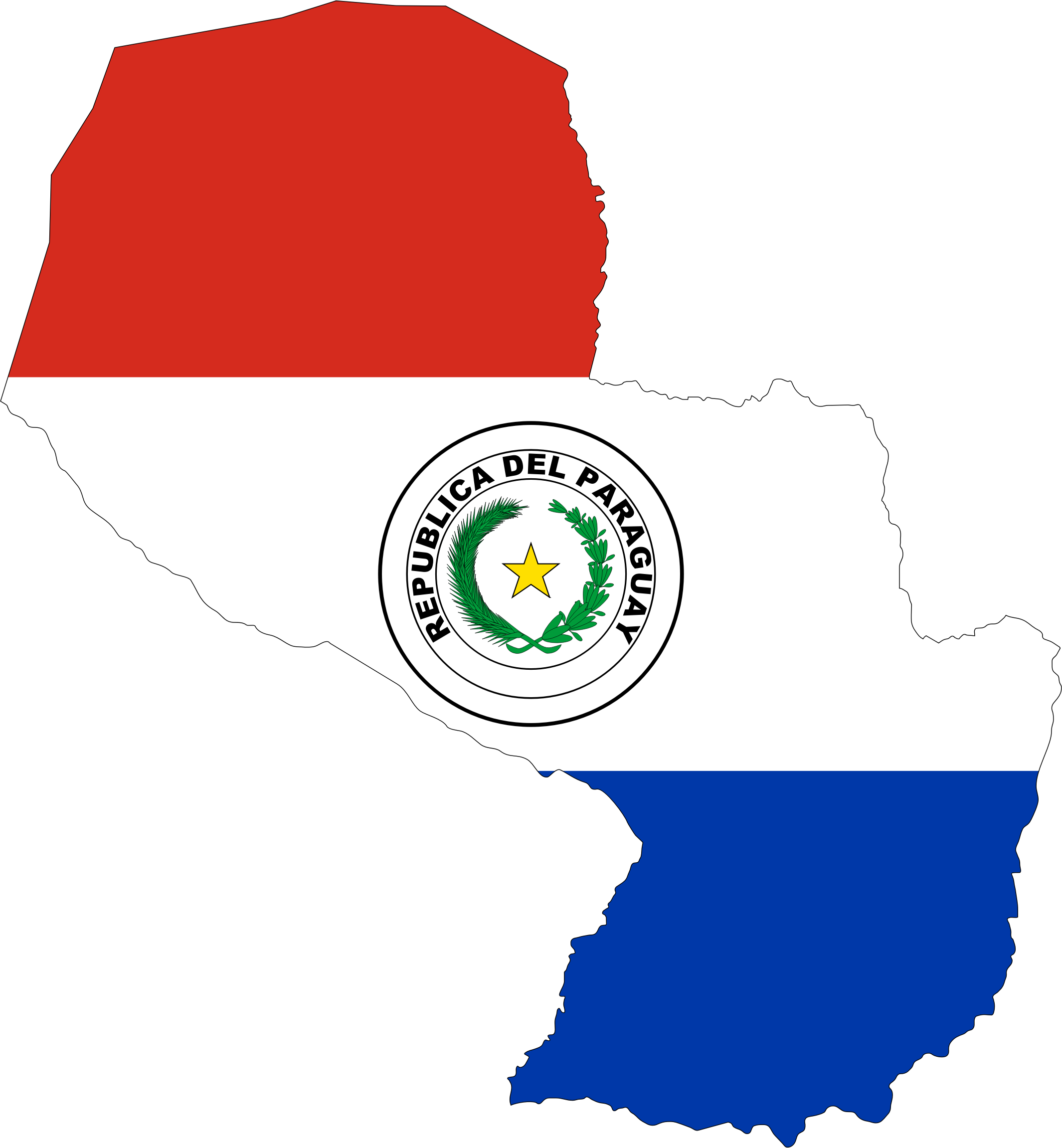 Map Flag - Paraguay Png (2130x2302)