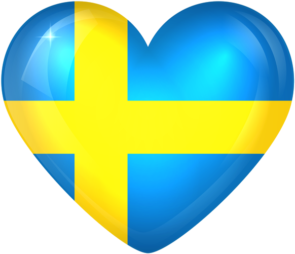 Swedish Flag Heart Png (600x514)