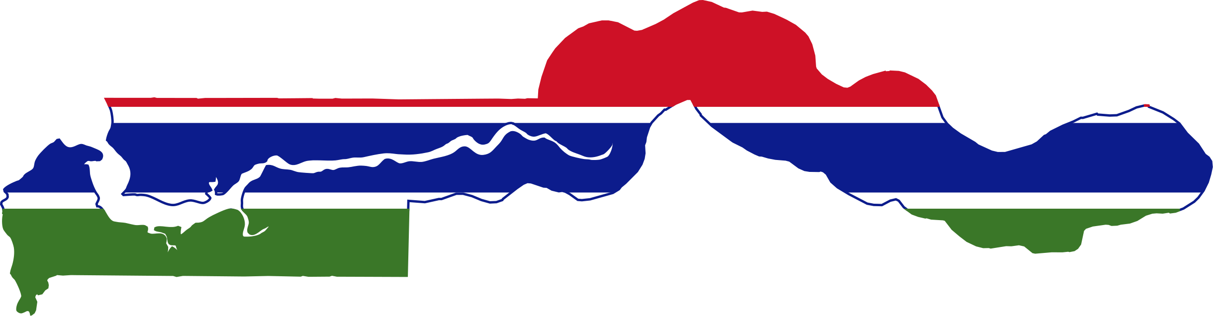Flag-map Of The Gambia - Gambia Flag Map (2439x636)