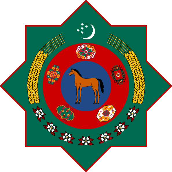 Free Vector Coat Of Arms Of Turkmenistan Clip Art - Turkic Coat Of Arms (594x594)
