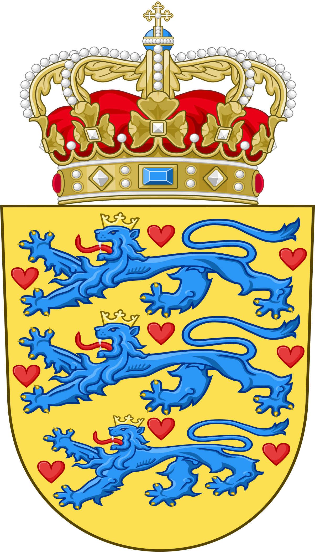 National Coat Of Arms Of Denmark - Coat Of Arms Tallinn (1200x2100)