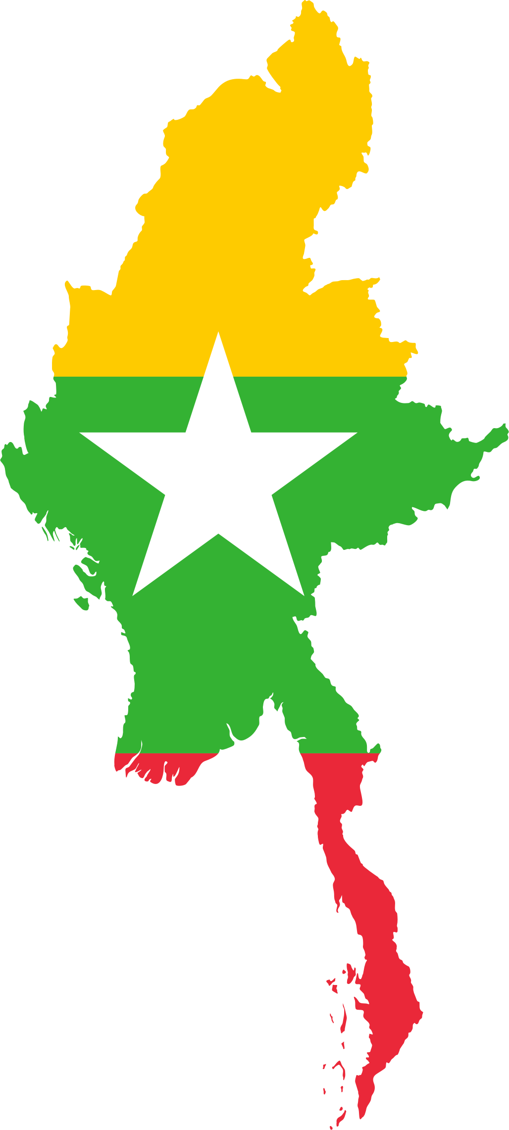 Myanmar Map Flag - Myanmar Map Flag (1028x2283)