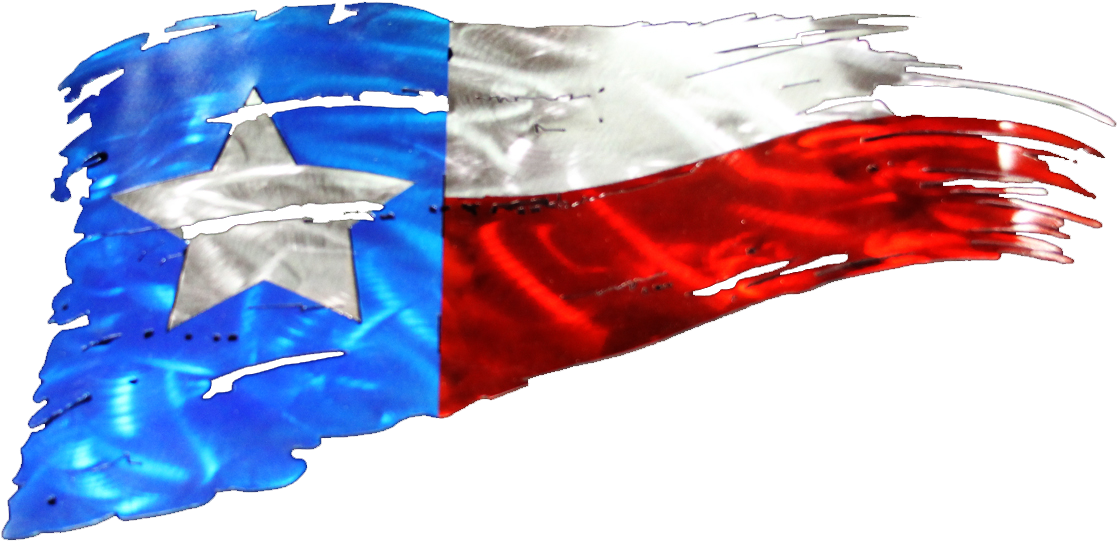 Texas Flag - Tattered Texas Flag Metal Art (1225x1225)
