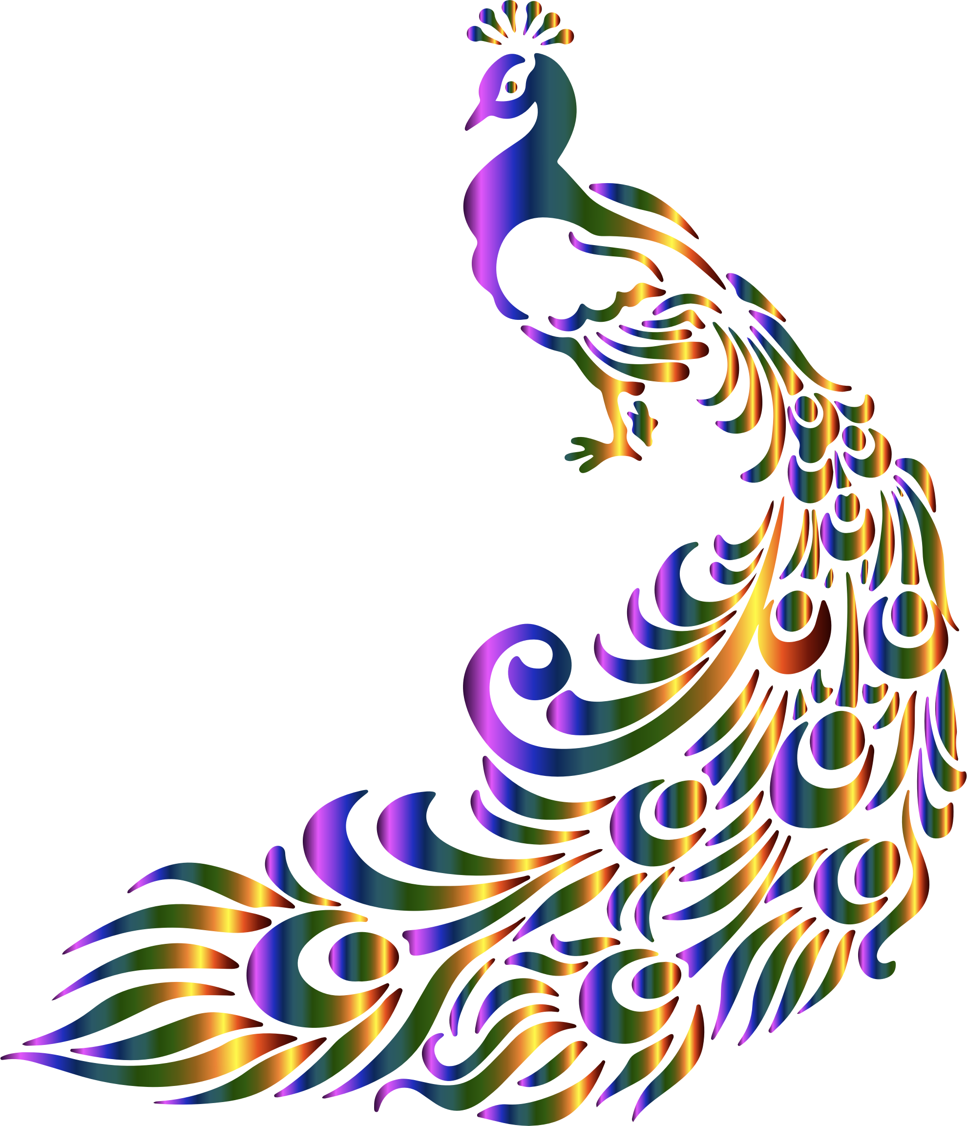 Like Like Share - Peacock Black And White (1980x2306)