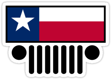 'jeep Wrangler Texas Flag' Sticker By - Texas Decals For Jeep (375x360)
