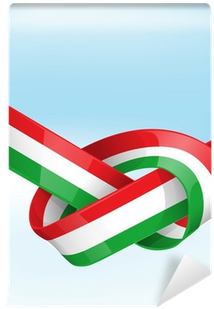 Italian Ribbon Flag On Background Wall Mural • Pixers® - Costituzione Italiana (400x400)