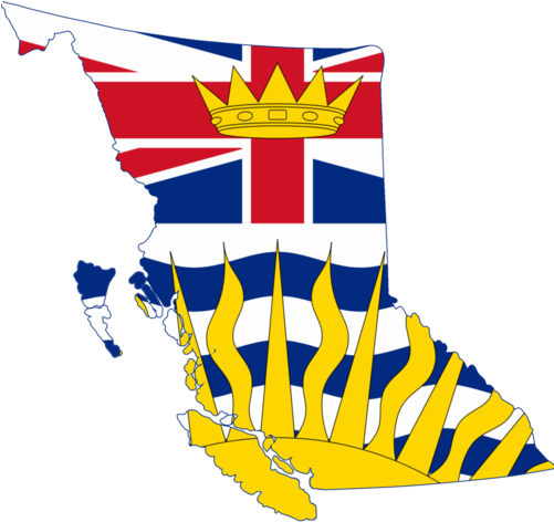 Canada Wallpaper Probably With Anime Titled Flag Map - British Columbia Flag (500x478)