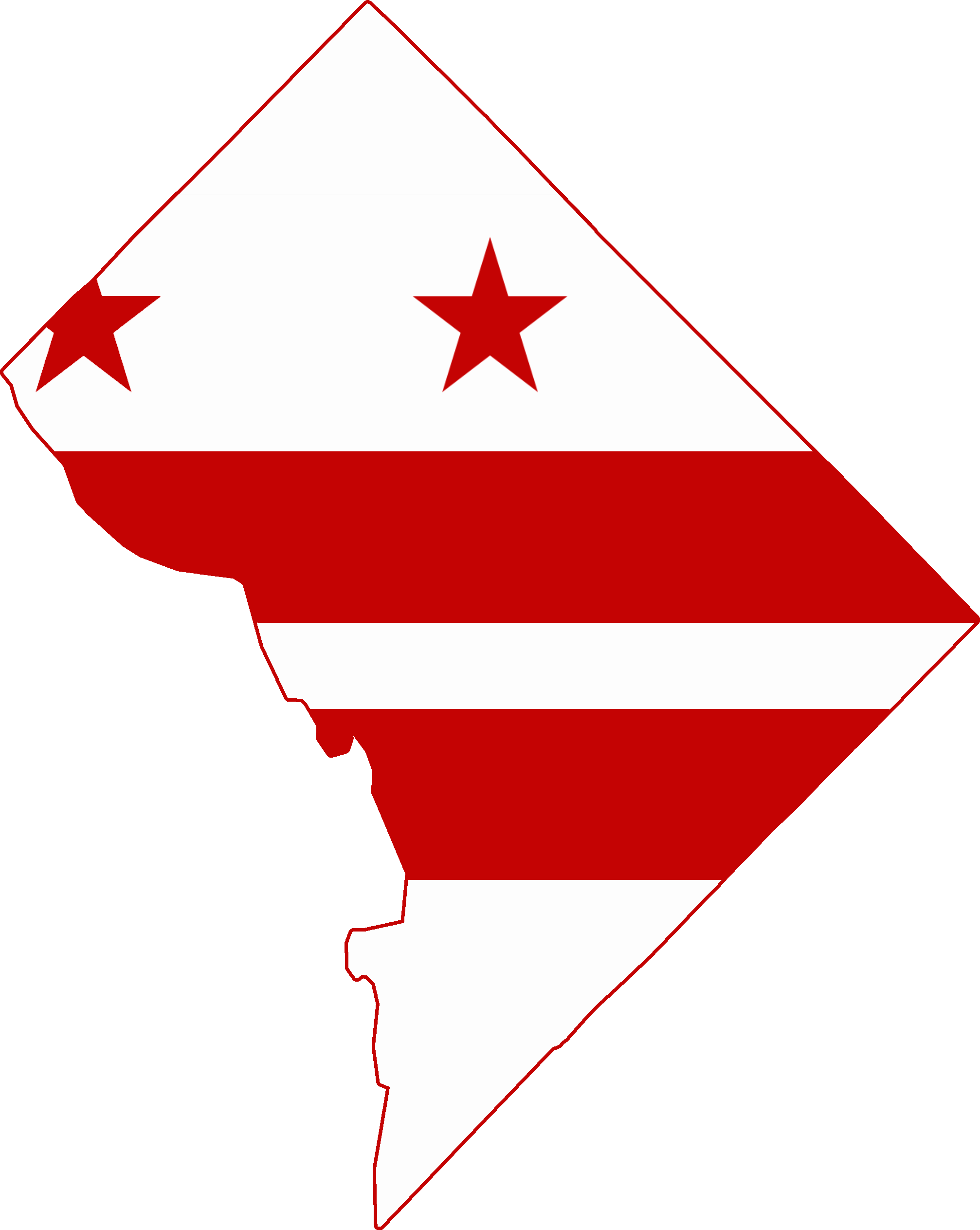 Washington Dc Clip Art - Washington Dc Flag Map (2014x2526)
