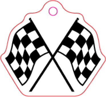 Kt18408 Checkered Flag Key Tag - Racing Flags (372x340)