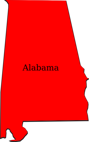 Alabama Outline Clip Art At Clkercom Vector - State Of Alabama Clipart (372x593)