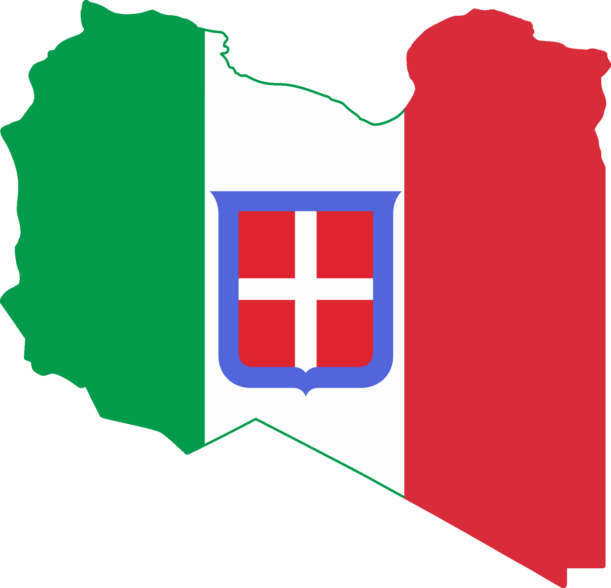 Flag Map Of Italian Libya - Kingdom Of Italy Flag (2016x1940)