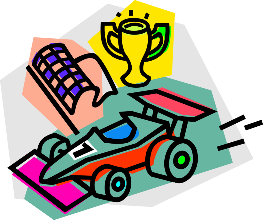 Vector Illustration Of Auto Racing Formula One Race - Résumé (837x700)