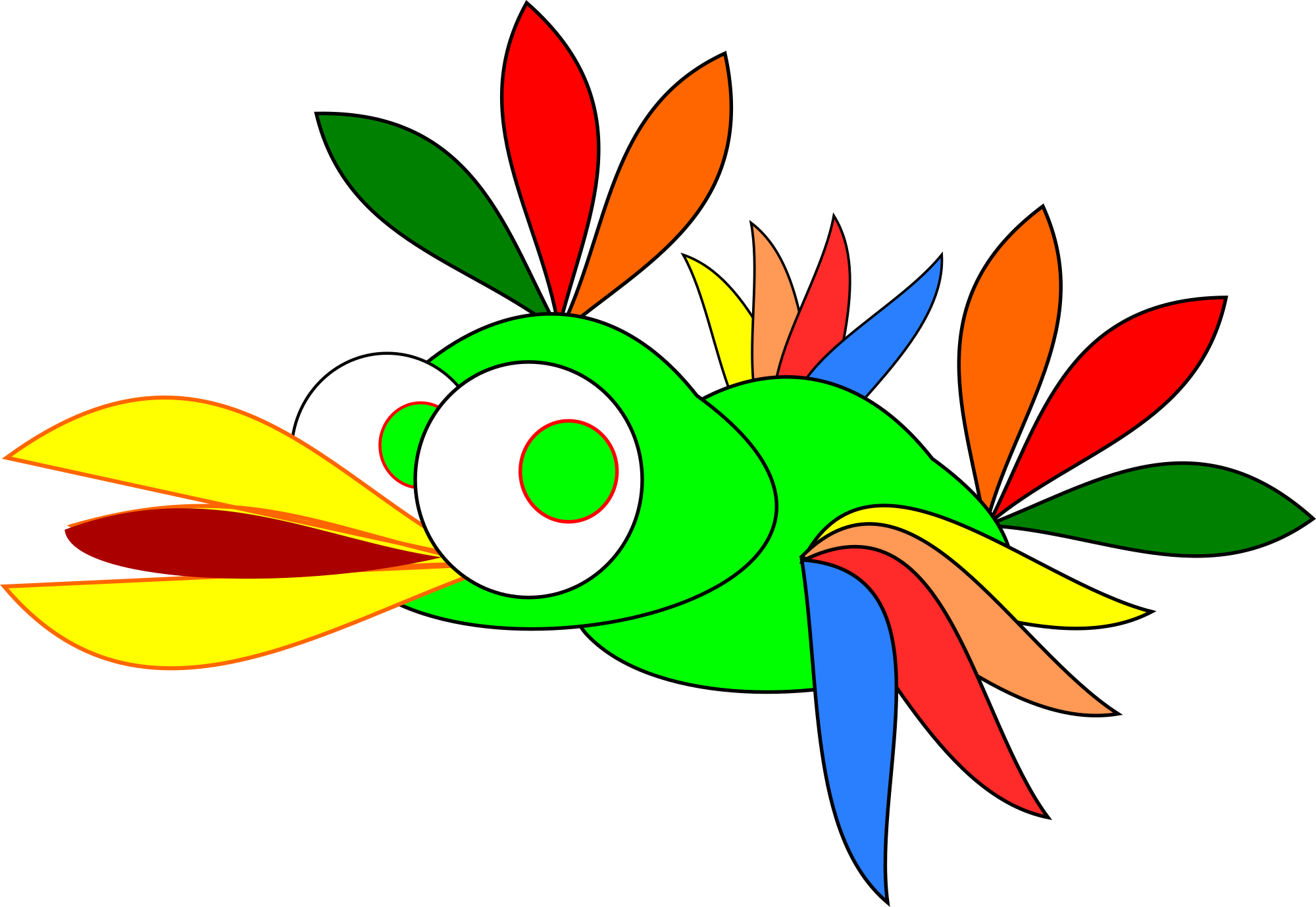 Funny Parrot Clipart - Papagaio (2000x1378)