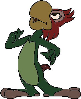 Boko Parrot - Cartoon (345x389)