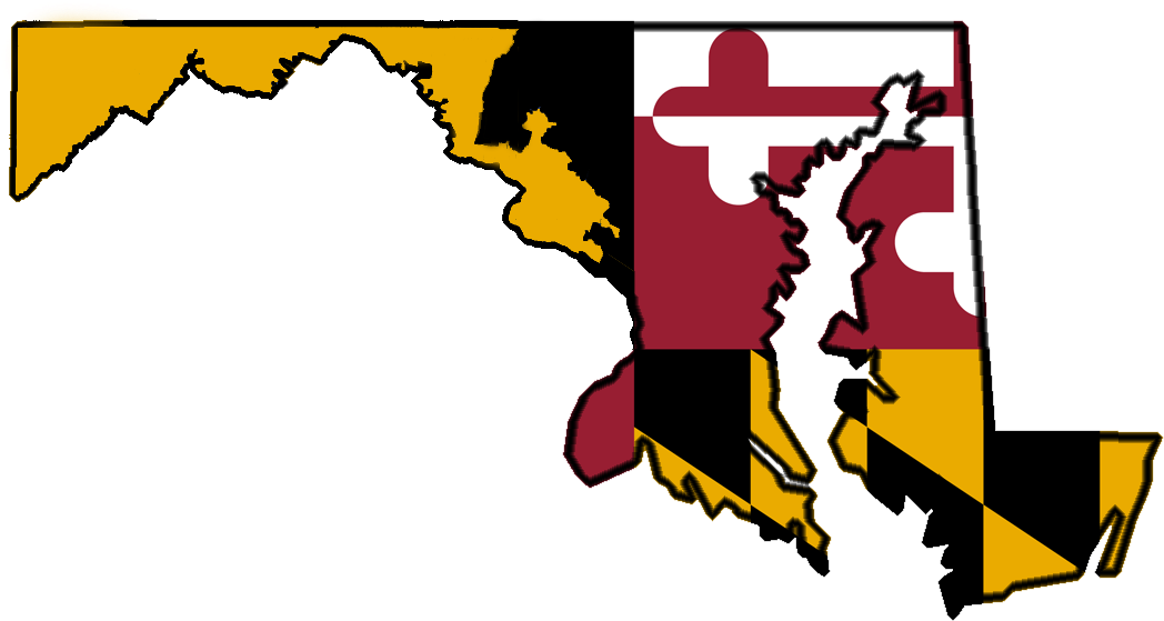Flag-map Of Maryland - Maryland Flag And State (2000x1051)