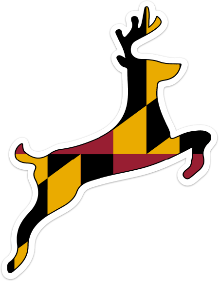 Deer Overlaid With The Maryland Flag - Deer Overlaid With The Maryland Flag (450x576)