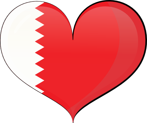 Bahrain Heart Flag Clipart - حب الوطن البحرين كرتون (512x427)