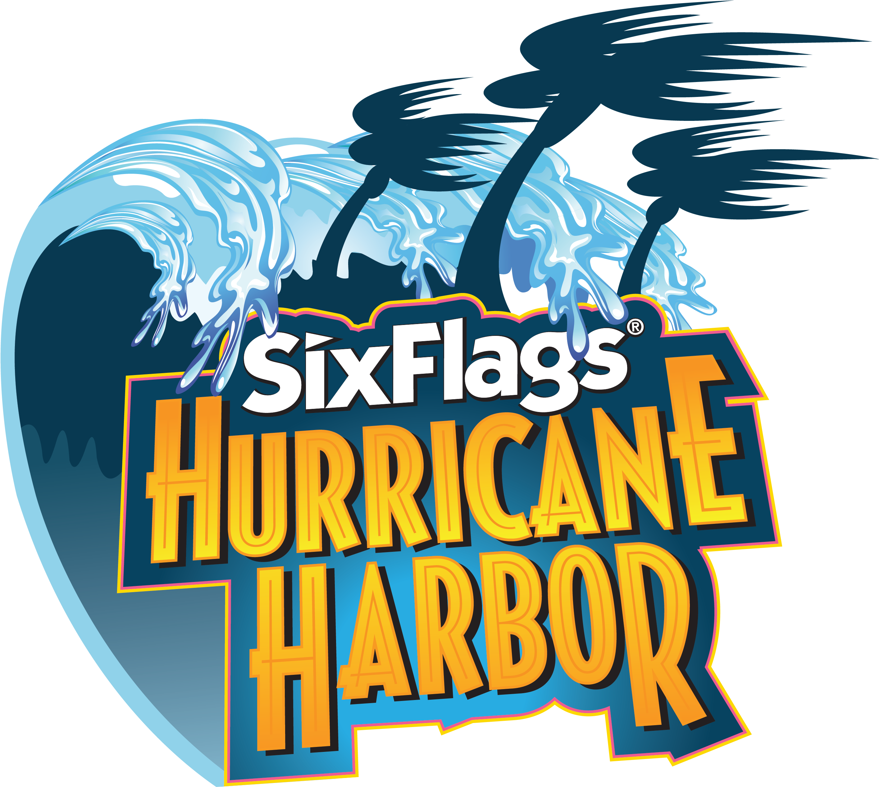Logowithtrees - Six Flags Hurricane Harbor Logo (3300x3000)