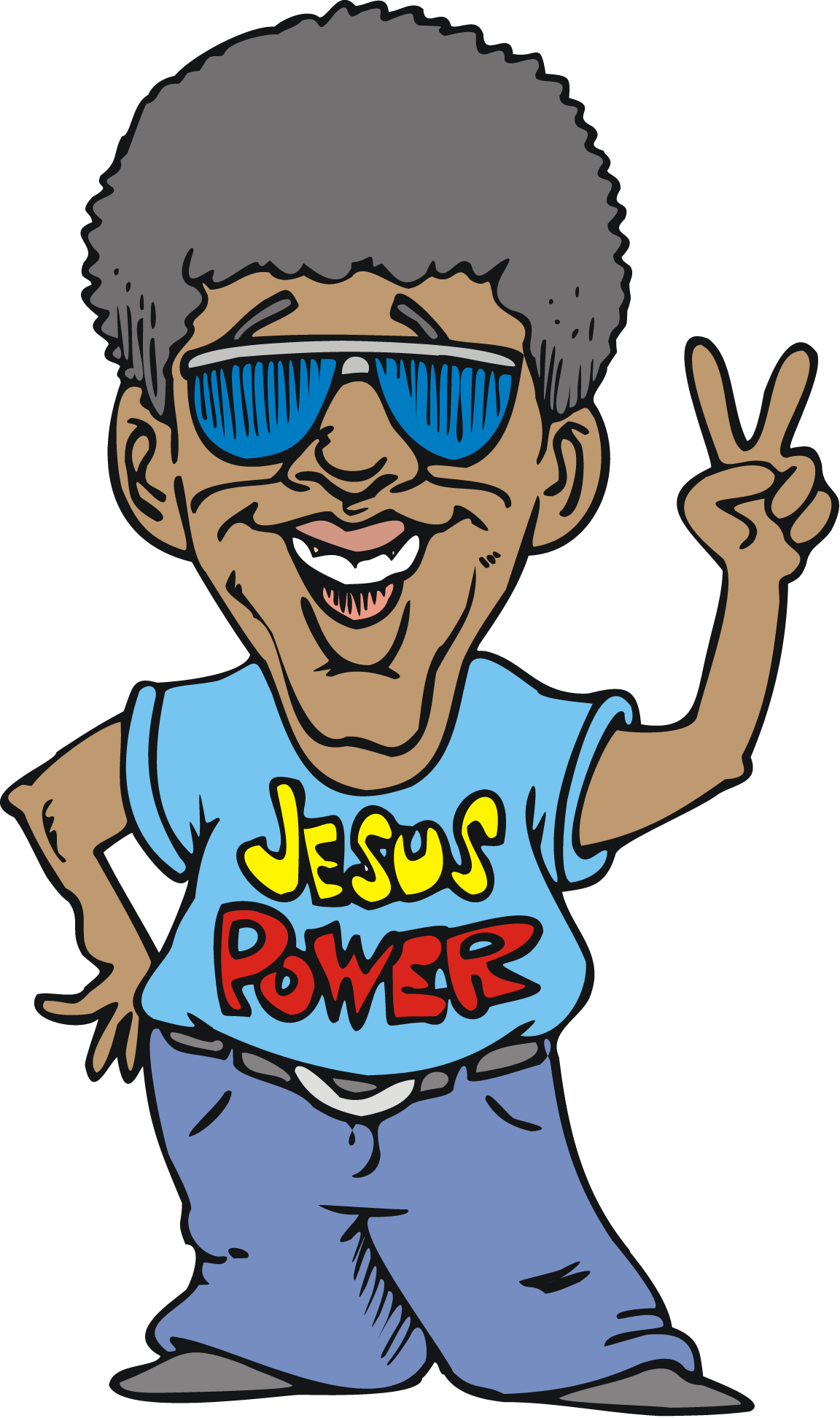 Free African American Cartoon Character With Jesus - Christian Person Clipart (1152x1944)