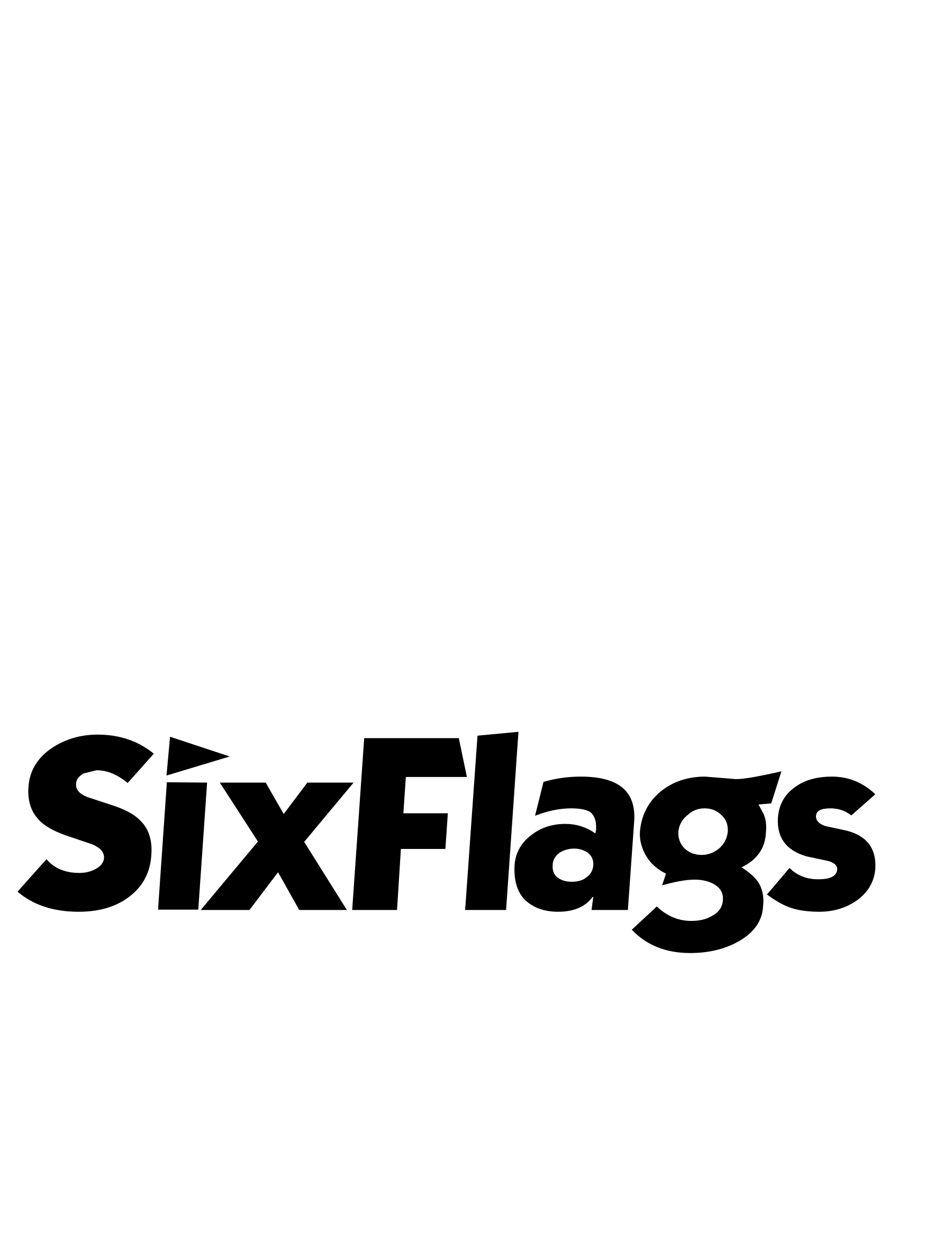 Six Flags Logo Black And White - Six Flags (2400x2400)