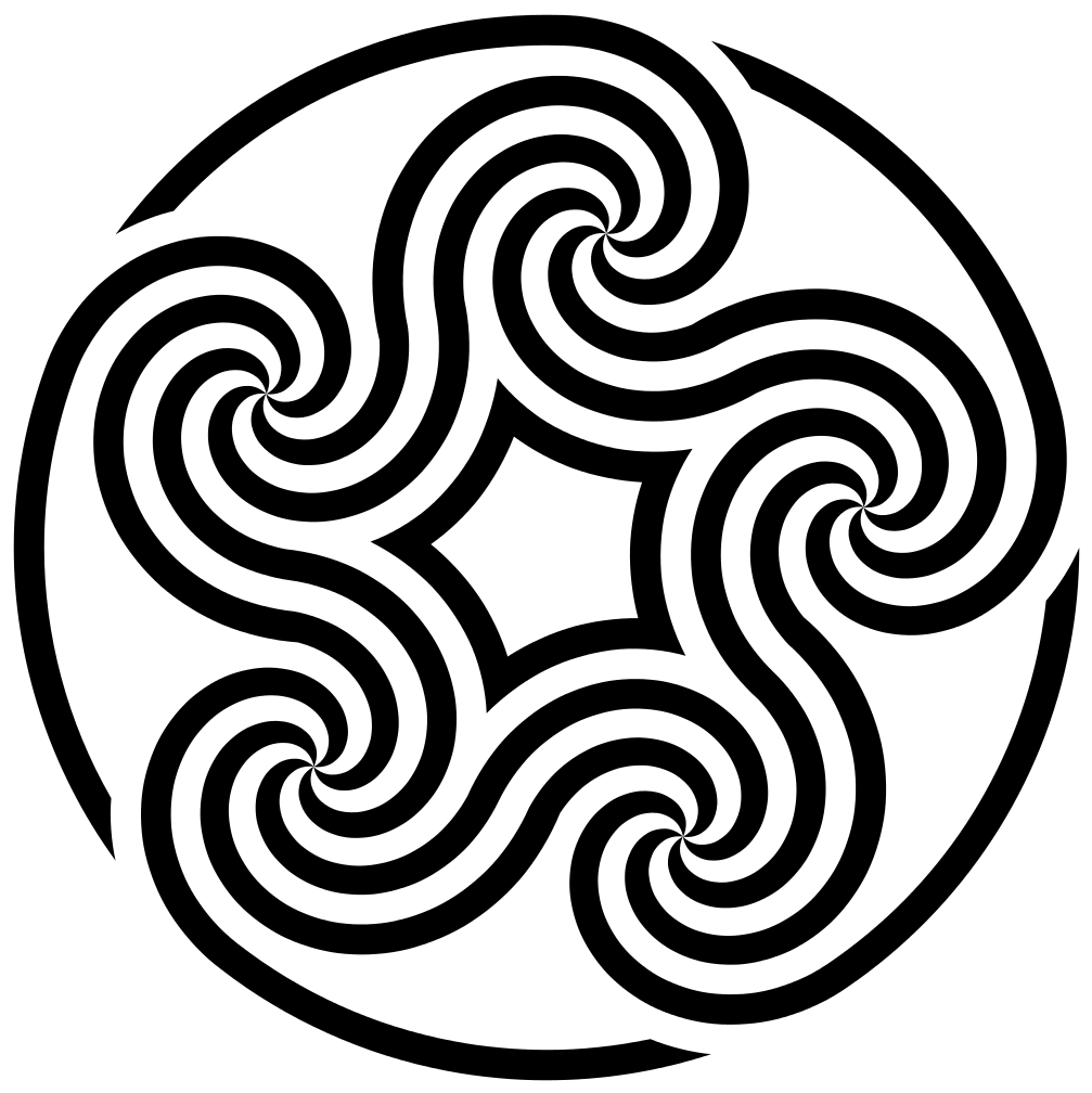 Five Fivefold Spirals Pentaskelion Simpler - Triskelion (1024x1024)