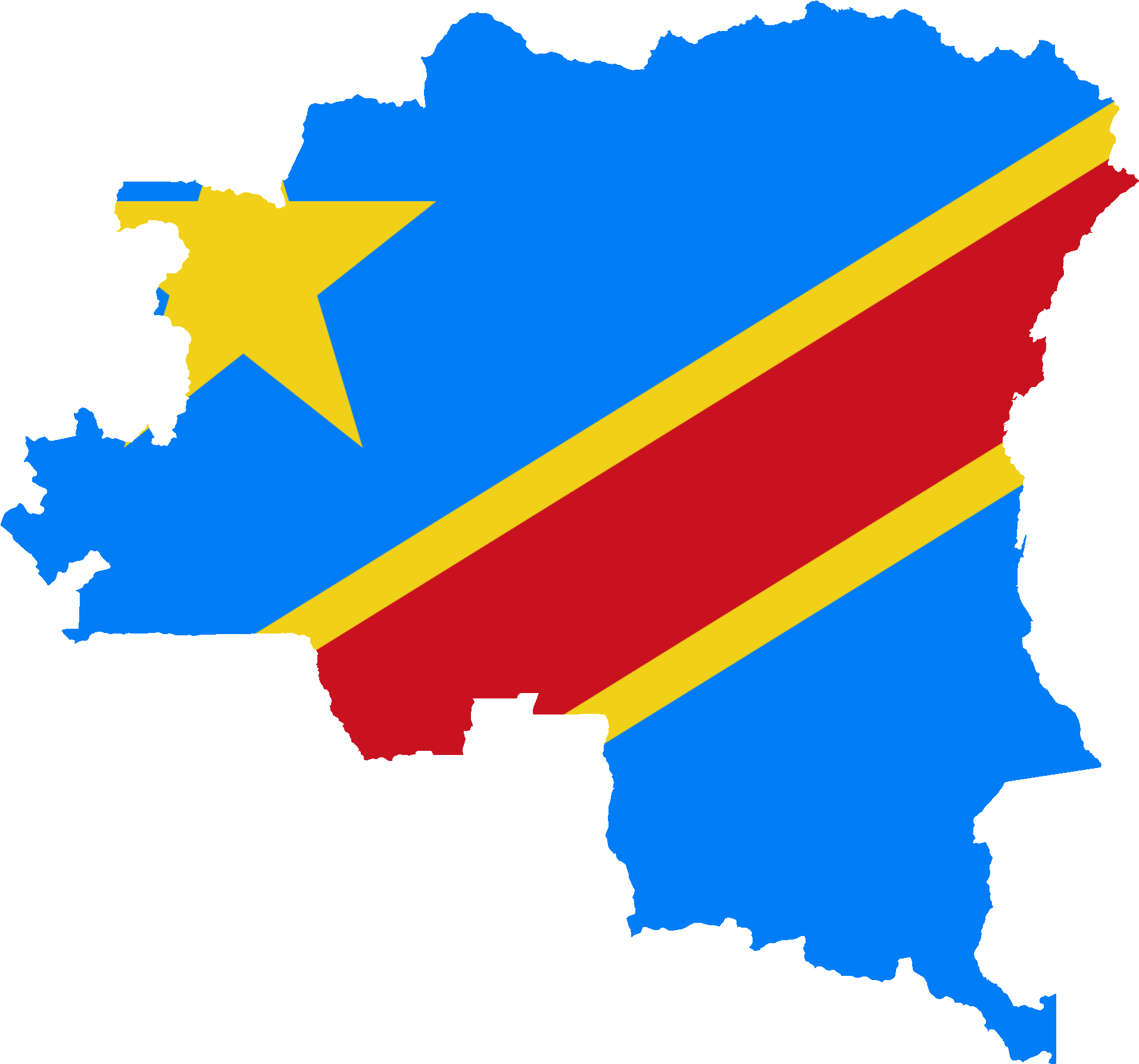Flag Map Of Greater Congo - Democratic Republic Of Congo Flag Map (2000x1904)