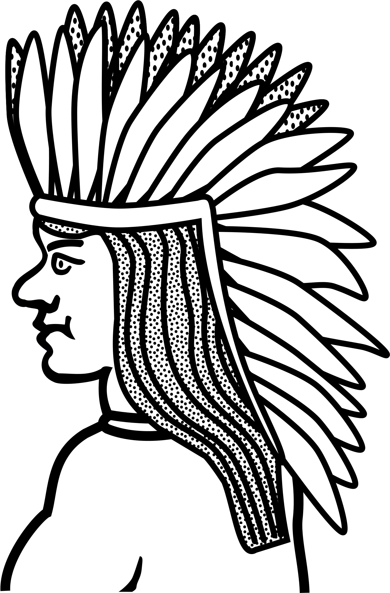 Native American - Native Americans Line Art (1703x2400)