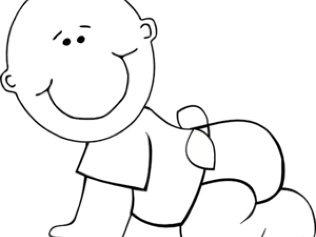 Black And White Baby Clipart - Baby Boy Clip Art (640x480)