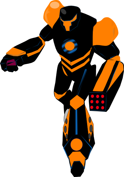 Bull Robot Clip Art At Clker - Scary Robot Clipart (414x592)