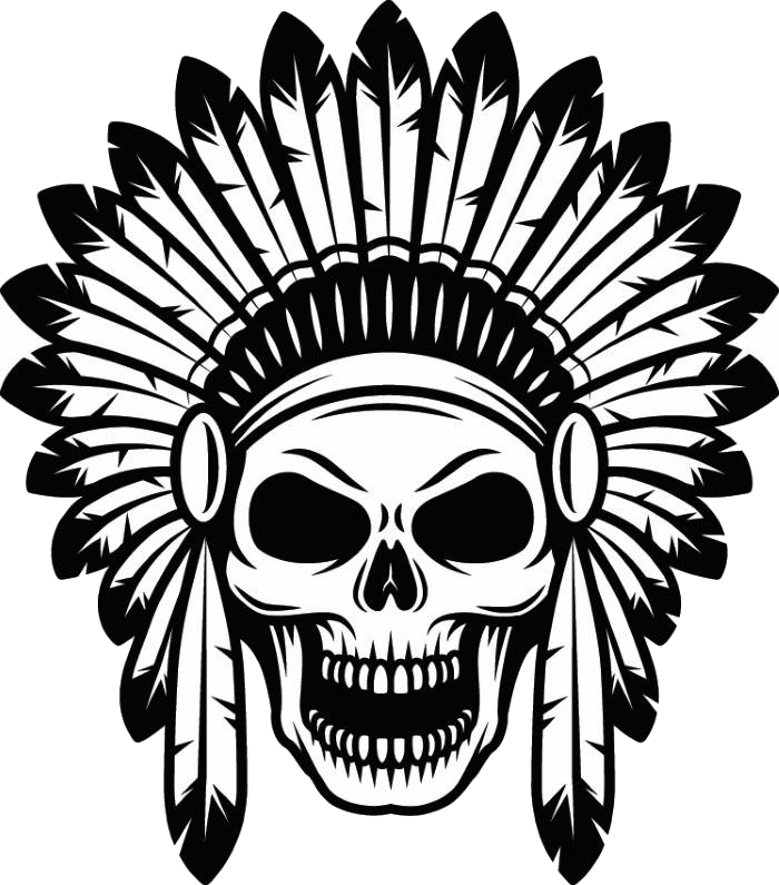 American Indians Png Image - Skull With Indian Headdress (700x795)