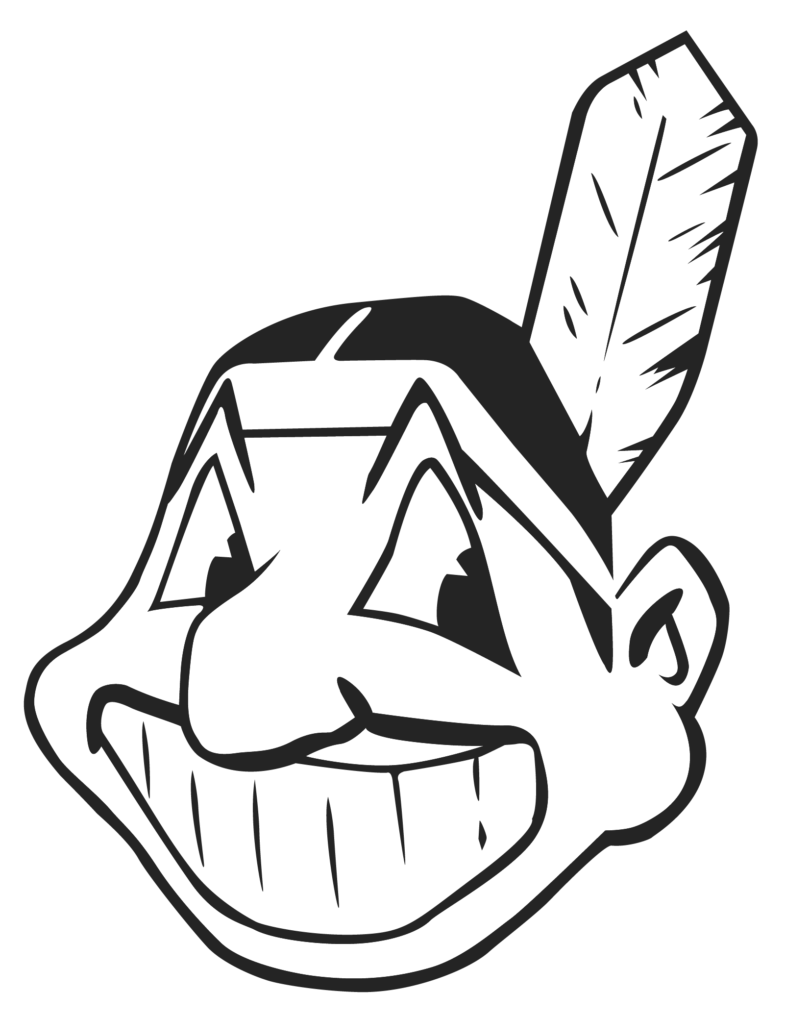 Cleveland Indians Logo Black And White (2400x2200)