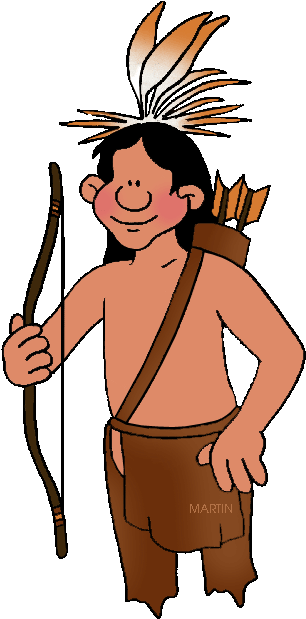 Native Americans Clip Art By Phillip Martin - Native American Man Clipart (352x648)